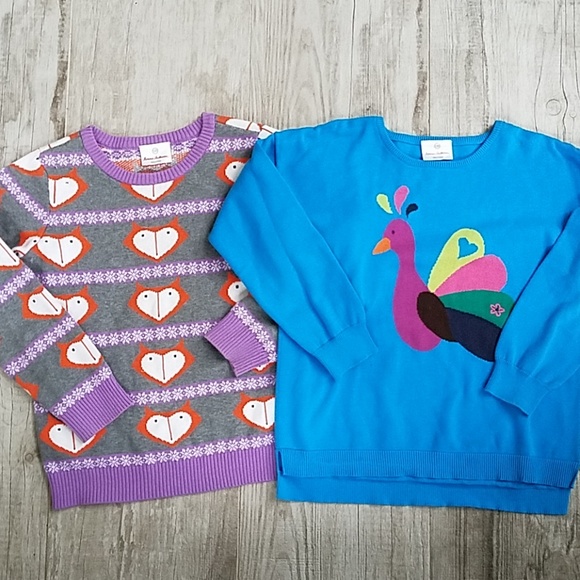 Hanna Andersson Other - Hanna Andersson Foxy Hearts & Peacock sweaters